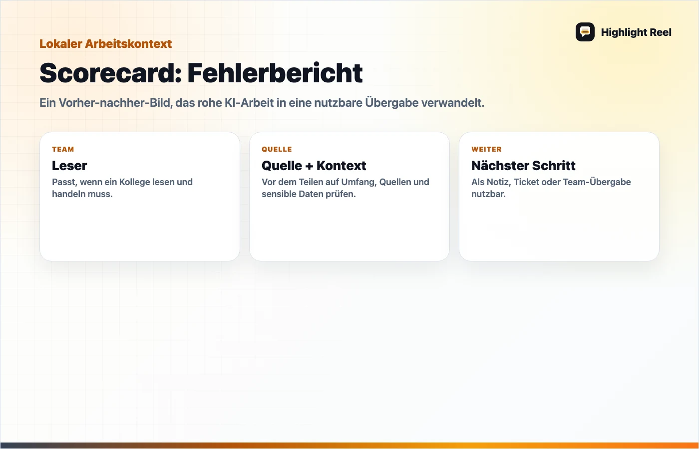 Eine redaktionelle Grafik für Aus einer Coding-Assistant-Sitzung einen Fehlerbericht machen