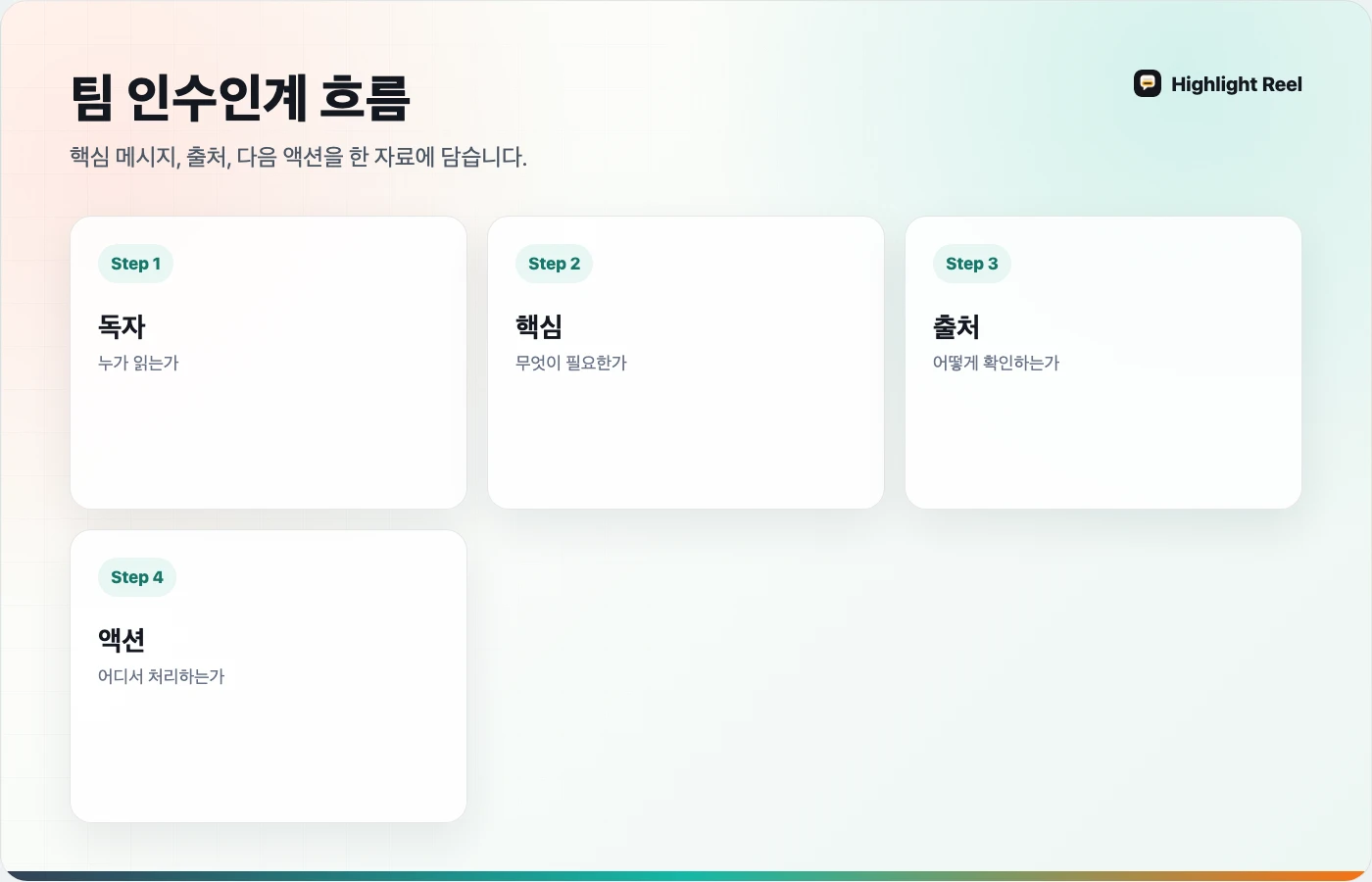 AI 대화 기록을 팀 인수인계로 바꾸는 한국어 워크플로